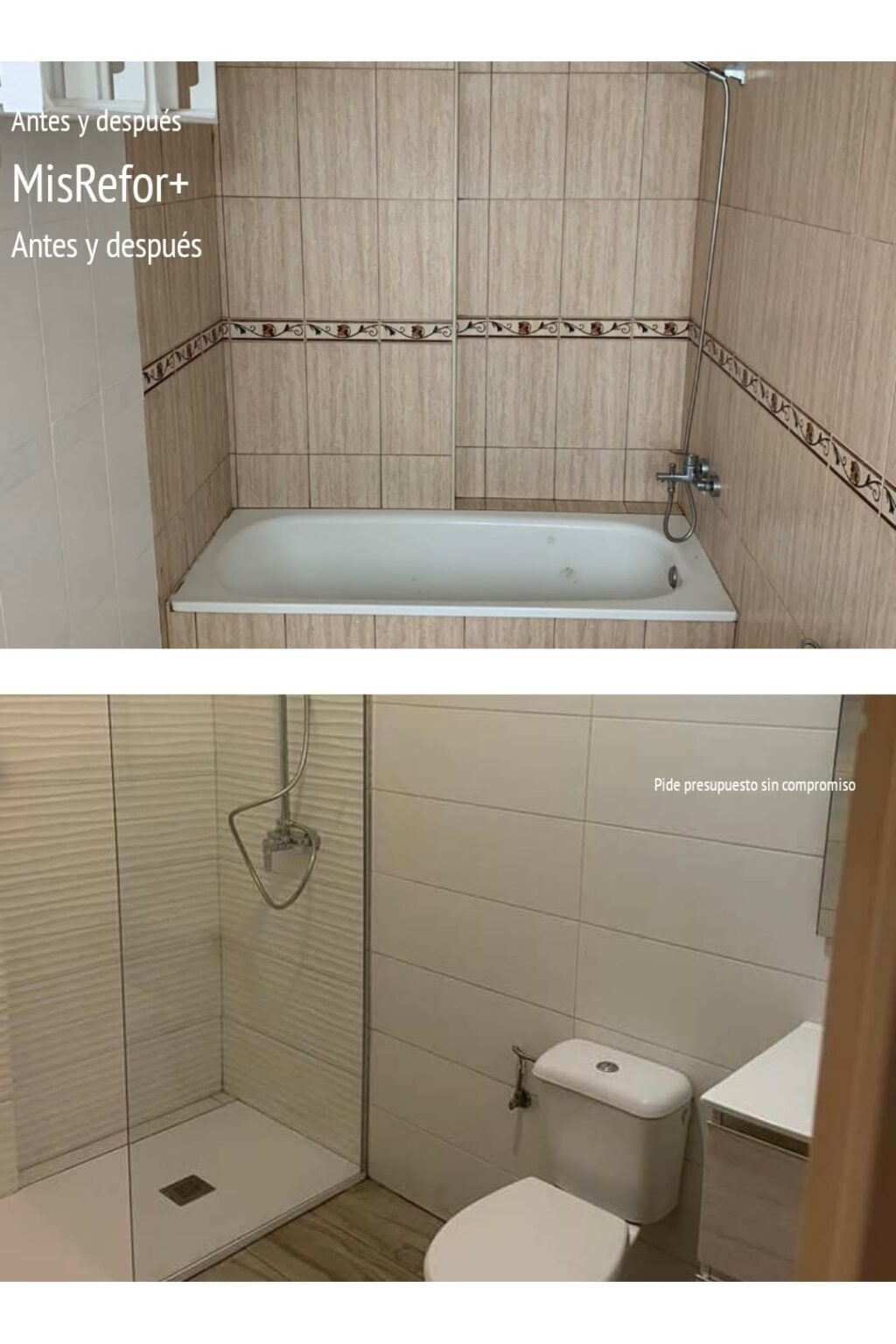 Reforma de baño moderno con plato de ducha