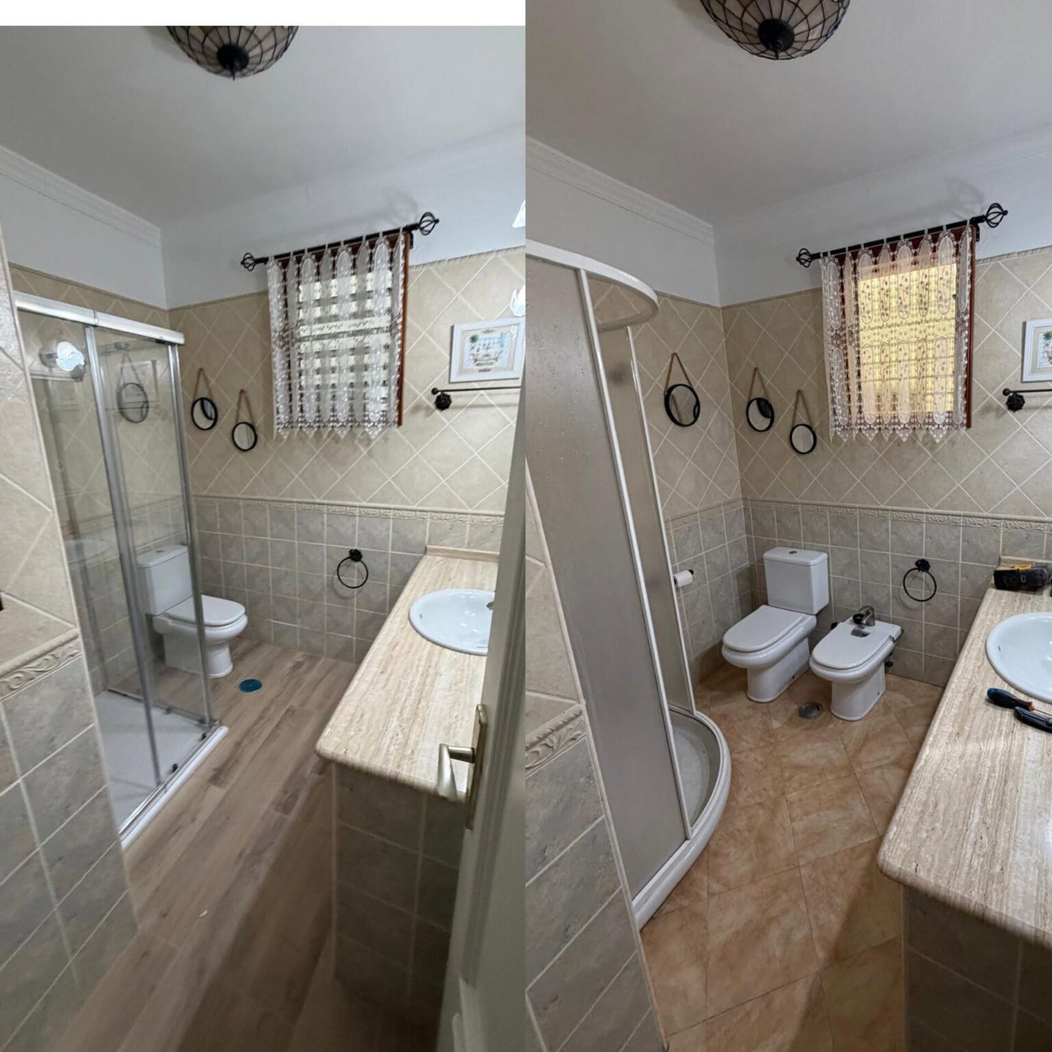 Reforma de baño moderno con plato de ducha